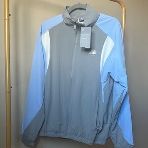 New Balance Gray and Light Blue Windbreaker Jacket
